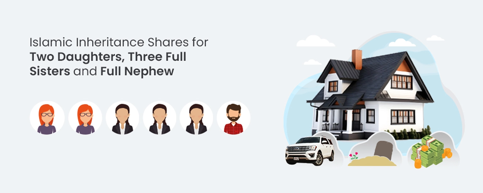Islamic inheritance shares for two daughters three full sisters and full nephew