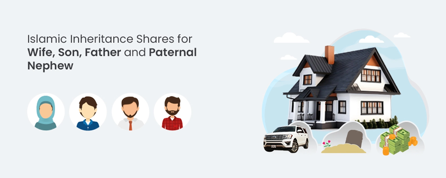 Islamic inheritance shares for wife son father and paternal nephew